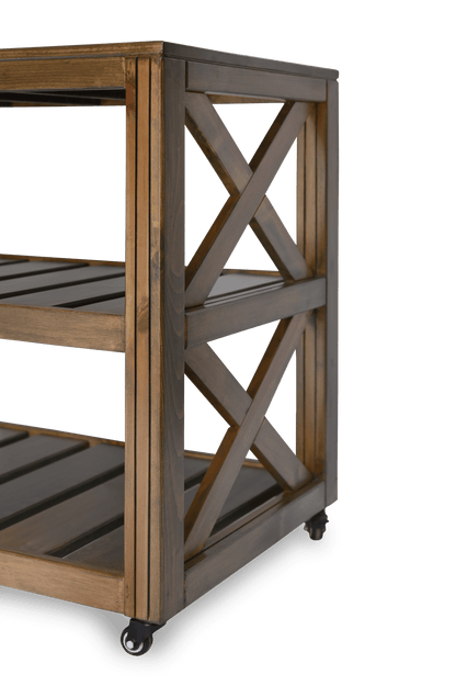 Rustic bar cart