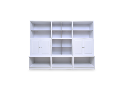 Open base cubby wall system